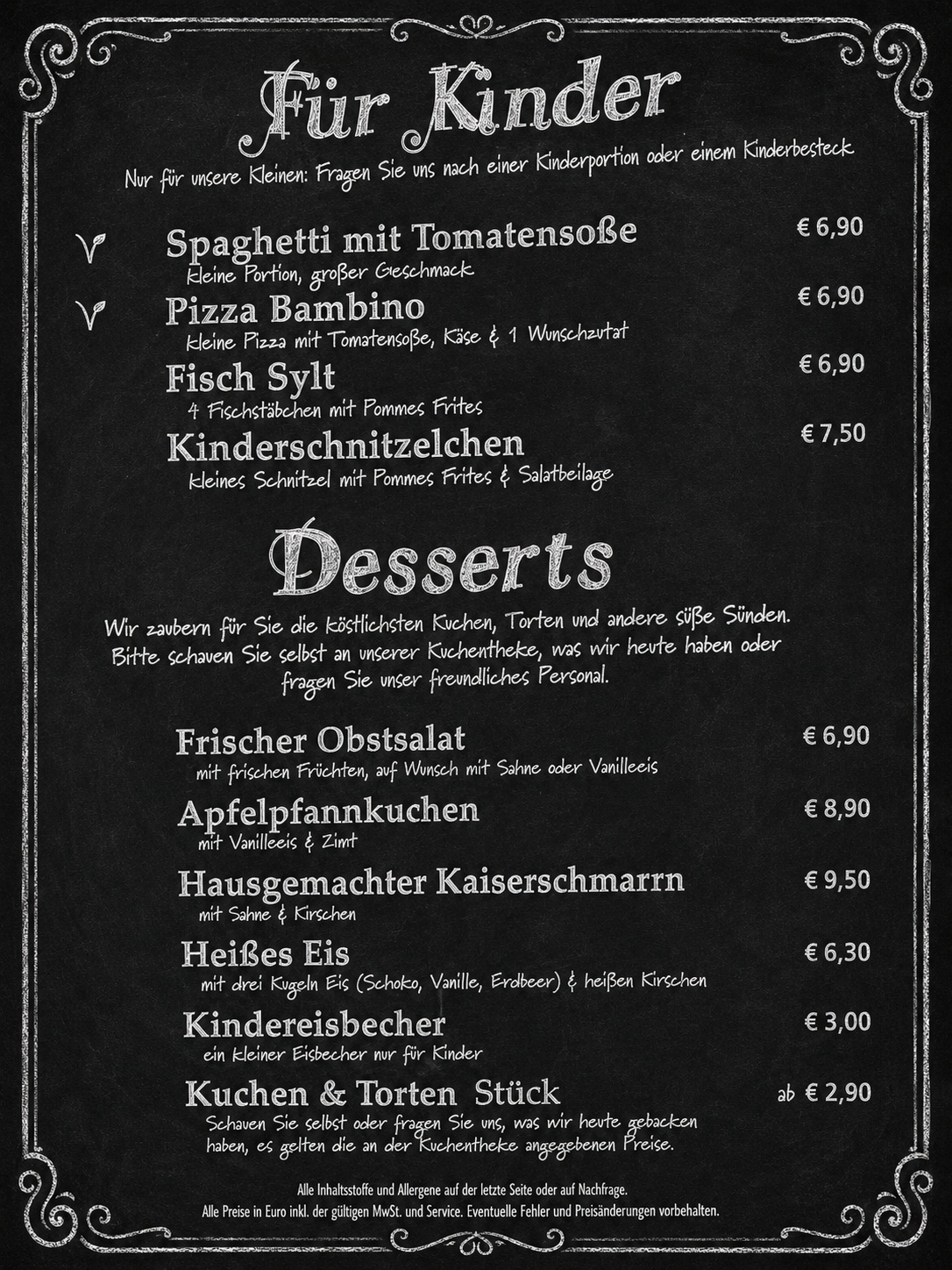 Für Kinder und Desserts
